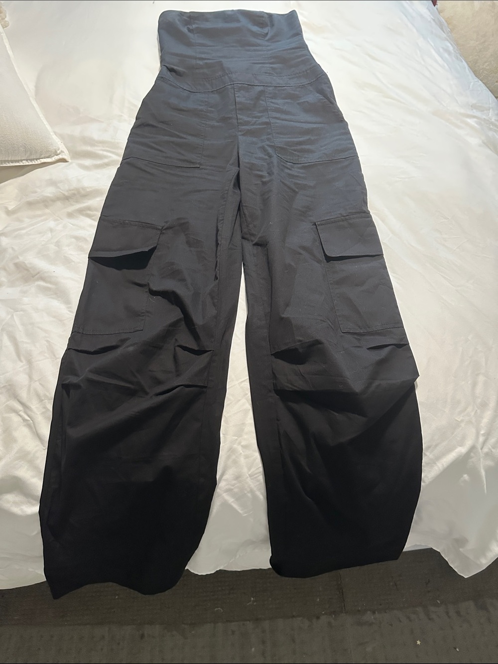 ASOS Black Wide-Leg Cargo Jumpsuit Pants S